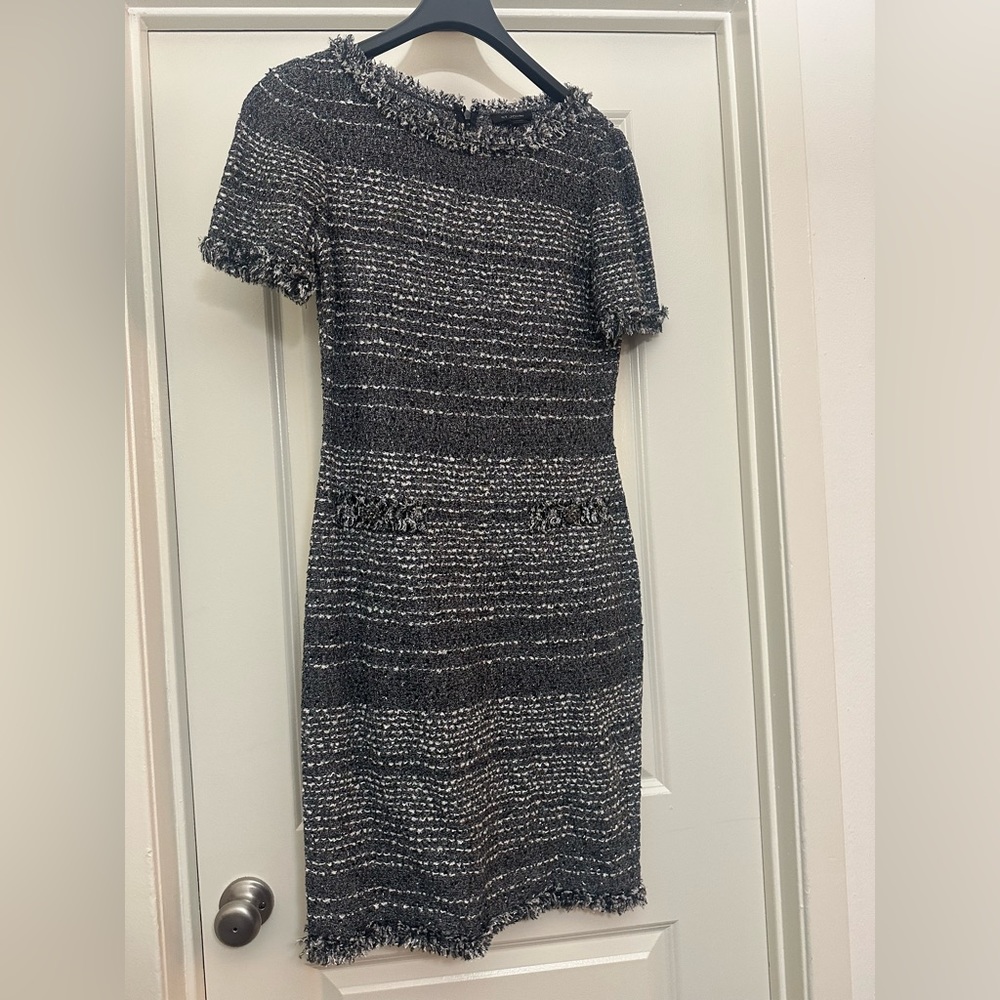 St. John Black and White Tweed Dress